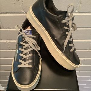 Golden Goose Deluxe Brand Black Hi Star Leather Sneakers